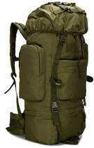 Великий тактичний, армійський рюкзак із дощовиком 65L Combat хакі (235996) - зображення 3