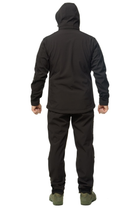 Костюм мужской демисезонный Softshell Черный 52 брюки куртка с капюшоном 4 кармана на замке защита от ветра и осадков водонепроницаемый материал - изображение 3