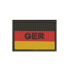 Шеврон на липучці (велкро) Прапор німецький 8,5х6,5 см Чорний 5091 - зображення 1