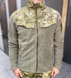 Армейська кофта флісова WOLFTRAP, тепла, розмір L, Олива, Камуфляжні вставки на рукава, плечі, кишені - зображення 1