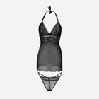 Komplet erotyczny (koszula nocna + majtki-bikini) damski DKaren Arizona XS Czarny (5903251460959) - obraz 1