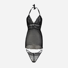 Komplet erotyczny (koszula nocna + majtki-bikini) damski DKaren Arizona M Czarny (5903251460973) - obraz 1
