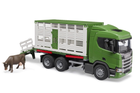 Samochody ciężarowe Bruder - Ciężarówka do przewozu zwierząt Scania Super 560R z 1 krową (4001702035488) - obraz 1
