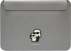 Pokrowiec na laptopa Karl Lagerfeld Saffiano Karl Choupette KLCS16SAKCPMG 16" Srebrny (3666339126667) - obraz 1