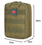 Тактична аптечка армійська сумка для медикаментів Edibazzar 305029621145 хакі - зображення 6