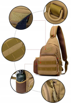 Тактическая армейская мужская сумка-слинг Edibazzar ST127S койот - изображение 5