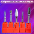 Стартовий набір професійних насадок фрез для апаратного манікюру та педикюру до фрезера (насадка, нарощування, корекція нігтів)