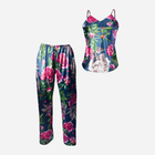Piżama (podkoszulka + spodnie) damska DKaren Dk-Ki S Granatowa z zielonym i różowym (5903251425699) - obraz 4