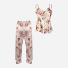 Piżama (podkoszulka + spodnie) damska DKaren Dk-Ki L Beżowa z kwiatowym wzorem (5903251425897) - obraz 1