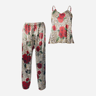Piżama (podkoszulka + spodnie) damska DKaren Dk-Ki XS Brązowa z kwiatowym wzorem (5903251425989) - obraz 4