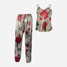 Piżama (podkoszulka + spodnie) damska DKaren Dk-Ki M Brązowa z kwiatowym wzorem (5903251426009) - obraz 3