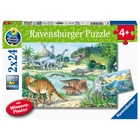 Набір пазлів Ravensburger Динозаври та місця їхнього проживання 27 х 19 см 2 х 24 елементи (4005556051281) - зображення 1