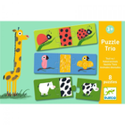 Puzzle klasyczne Djeco - Educational games Trio-Puzzle Ubierz zwierzątko 20 x 20 x 2.5 cm 8 elementów (3070900081864) - obraz 1