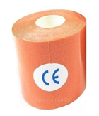 Кинезио тейп (кинезиологический тейп) Kinesiology Tape 7.5см х 5м оранжевый - изображение 1