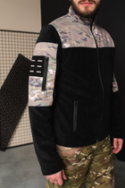Кофта флисовая мужская военная тактическая с липучками под шевроны ВСУ (ЗСУ) Мультикам 8037 48 размер хаки - изображение 9