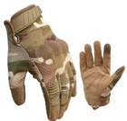 Тактичні рукавички закриті мультикам із сенсором ЗСУ повнопалі армійські рукавички з пальцями тактичні XL - изображение 3
