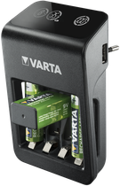 Зарядний пристрій Varta LCD Plug Charger+ EU 4x 2100 mAh Чорне (57687101441) - зображення 5