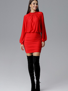 Sukienka damska z bufiastymi rękawami Figl M635 M Czerwona (5902194361224) - obraz 3