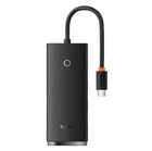 USB-хаб Baseus Lite Series 4-Port Type-C HUB Adapter (Type-C to USB 3.0*4) 25cm Чорний