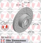 Диск тормозной ZIMMERMANN 150.3467.52 Zimmermann (150346752)