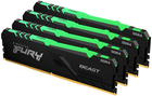 Pamięć Kingston Fury DDR4-3600 131072MB PC4-28800 (Kit of 4x32768) Beast RGB Black (KF436C18BBAK4/128)