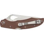 Нож складной Spyderco Byrd Cara Cara 2 полусеррейтор Brown тип замка Back Lock BY03PSBN2 - изображение 1