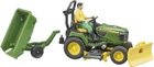 Zestaw Bruder John Deere Lawn Tractor with trailer and gardener (4001702621049) - obraz 2
