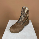 Тактичні берці натуральна шкіра та хутро койот піксель, двохкомпонентна підошва тактичне взуття 40 - зображення 4