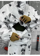 Мужской водонепроницаемый Зимний Маскировочный костюм Клякса Белый (Маскхалат) размер ХХЛ - изображение 4