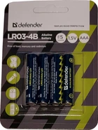 Батарейки Defender Alkaline LR03-4B AAA 4 шт (56002)