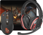 Mysz Defender Devourer MHP-006 USB z podkładką pod mysz i słuchawkami Black (4714033520065)