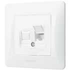 Одинарная компьютерная розетка CAT6 VIDEX BINERA VF-BNSK1PC6-W белая