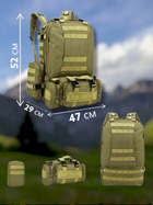 Військовий тактичний рюкзак + 3 підсумки (водонепроникний) кріплення моллі (mollie) олива (хакі) - зображення 5