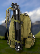 Військовий тактичний рюкзак + 3 підсумки (водонепроникний) кріплення моллі (mollie) олива (хакі) - зображення 8