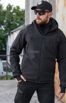 Куртка тактична Хантер Софтшелл чорна на сітці No Brand 46 ( 542 ) - изображение 6