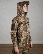 Женская военная тактическая куртка SoftShell трехслойная осень/зима р. S Пиксель - изображение 2