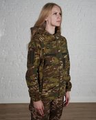 Женская военная тактическая флисовая кофта с капюшоном р. XL Мультикам - изображение 2