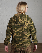 Женская военная тактическая флисовая кофта с капюшоном р. L Пиксель - изображение 4