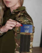 Женский военный тактический убакс флисовый с рукавами рип-стоп и подкладкой из флиса р. L Мультикам-олива - изображение 5