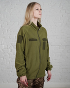 Женская военная тактическая флисовая кофта с капюшоном р. XL Олива - изображение 2