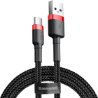 Кабель Baseus Cafule Cable USB for Type-C 3A 0.5 м Black/Red (CATKLF-A91)