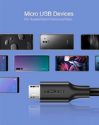 Kabel synchronizacyjny Ugreen US289 USB - Micro USB Cable 1 m Czarny (4043619601363) - obraz 5