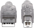Kabel Manhattan USB 2.0 AM-BM 1.8 m Srebrny (766623333405) - obraz 2