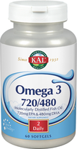 Suplement diety KAL Omega 3 720-480 60 pereł (0021245713067) - obraz 1