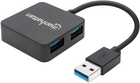 Перехідник Manhattan Super Hi-Speed 4-port USB3.0 Black (766623162296)