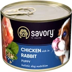 Влажный корм Savory для щенков с кроликом и курицей