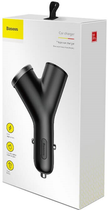 Автомобільний зарядний пристрій Baseus Y type dual USB + cigarette lighter extended car charger 3.1 A Black (CCALL-YX01) - зображення 3
