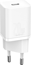 Мережевий зарядний пристрій Baseus Super Silicone PD Charger 20W Type-C White (CCSUP-B02) - зображення 1