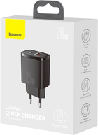 Ładowarka sieciowa Baseus Compact Quick Charger U+C 20W EU Czarny (CCXJ-B01) - obraz 3