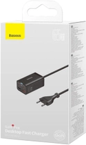 Ładowarka sieciowa Baseus GaN3 Pro Desktop Fast Charger + Cable Baseus Type-C to Type-C 100W 20V/5A 1 m Czarny (CCGP040101) - obraz 4